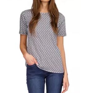 Michael Kors Printed Charm-Logo T-Shirt Logo Tee in White, Size S New